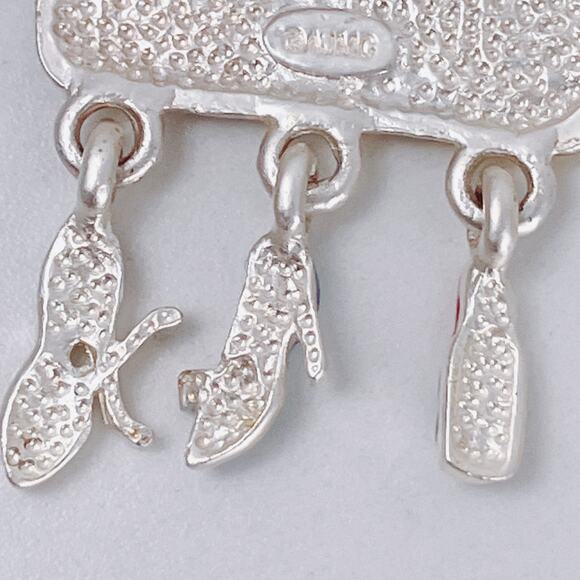 VTG AJMC Y2K Novelty Glamorous Grandma Handbag Charm Brooch Enamel Signed - Picture 10 of 10